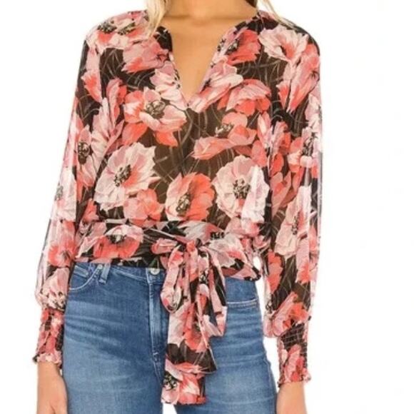 MISA Los Angeles Revolve Lettie Floral Printed Blouse XS - Picture 1 of 12